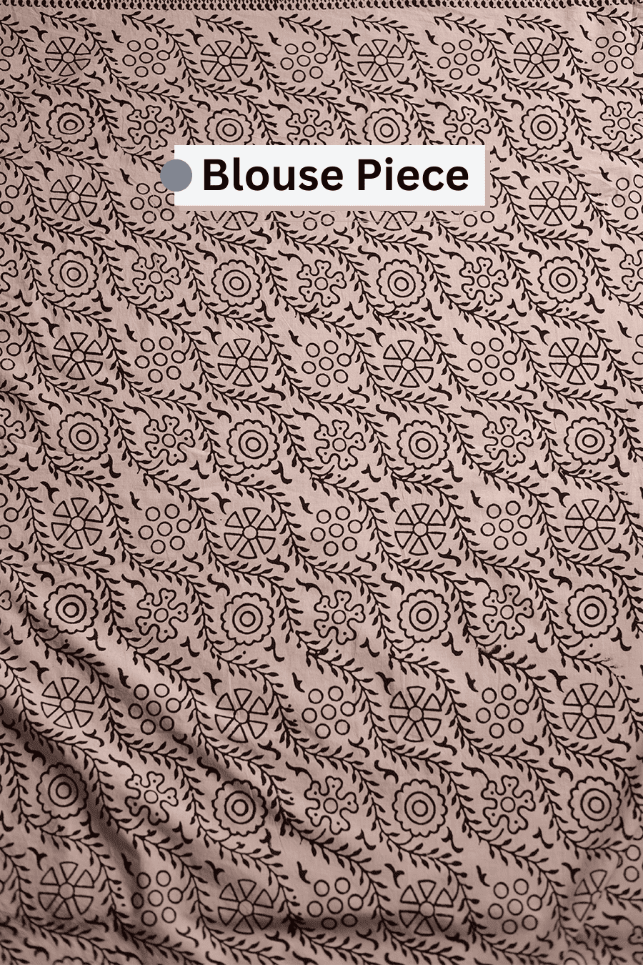 Aadhira - Cream Hand Block Printed Mulmul Cotton Saree MeMaana
