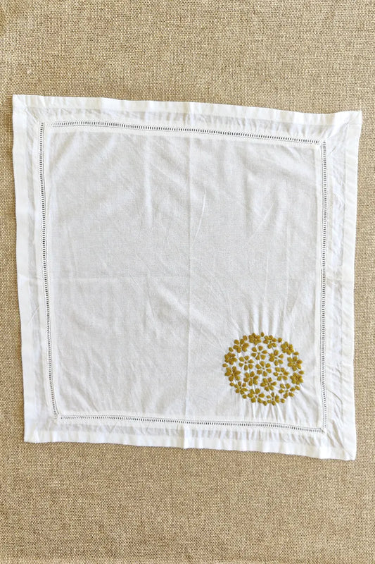 Fabnuma Handcrafted White Chikankari Cotton Face Napkins - Fabnuma