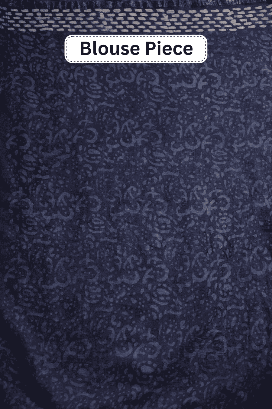 Bare Bloom - Indigo Blue Hand Block Printed Chanderi Silk Saree MeMaana