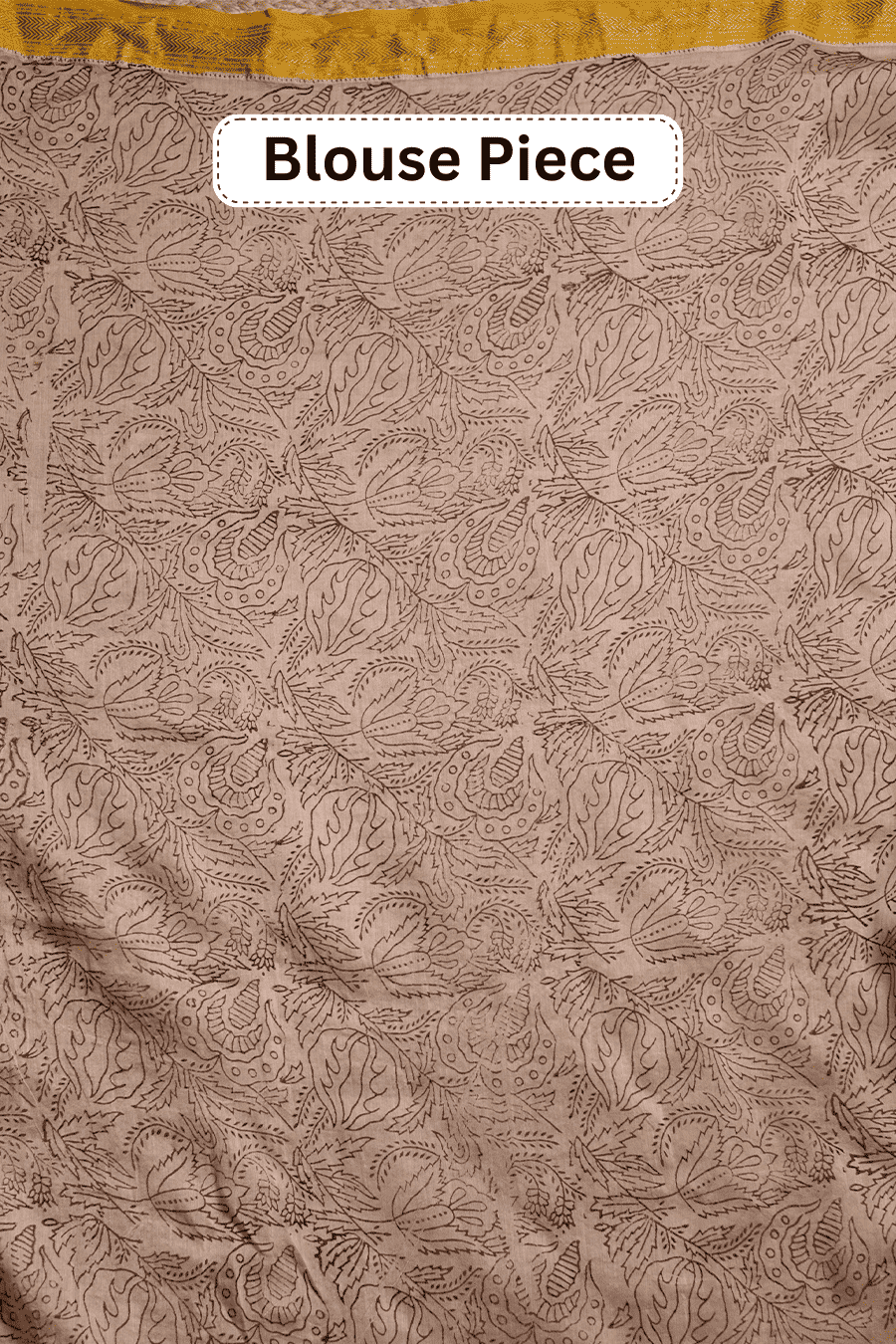 Silk Story – Cream Block Printed Maheshwari Silk Saree with Polka Dot Pattern MeMaana