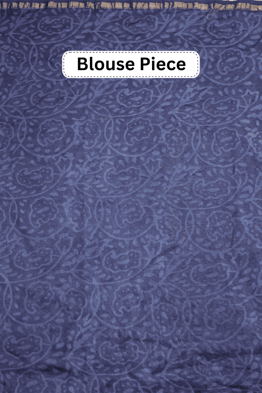 Indigo Rhythm - Indigo Blue Hand Block Printed Chanderi Silk Saree MeMaana
