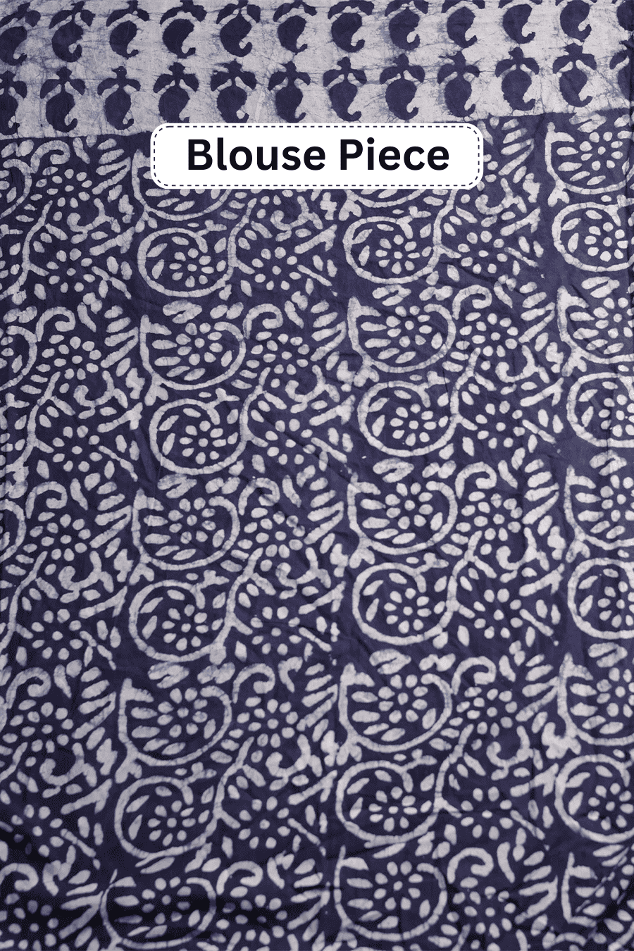Shashi Kala - Indigo Blue Hand Block Printed Mulmul Cotton Saree MeMaana