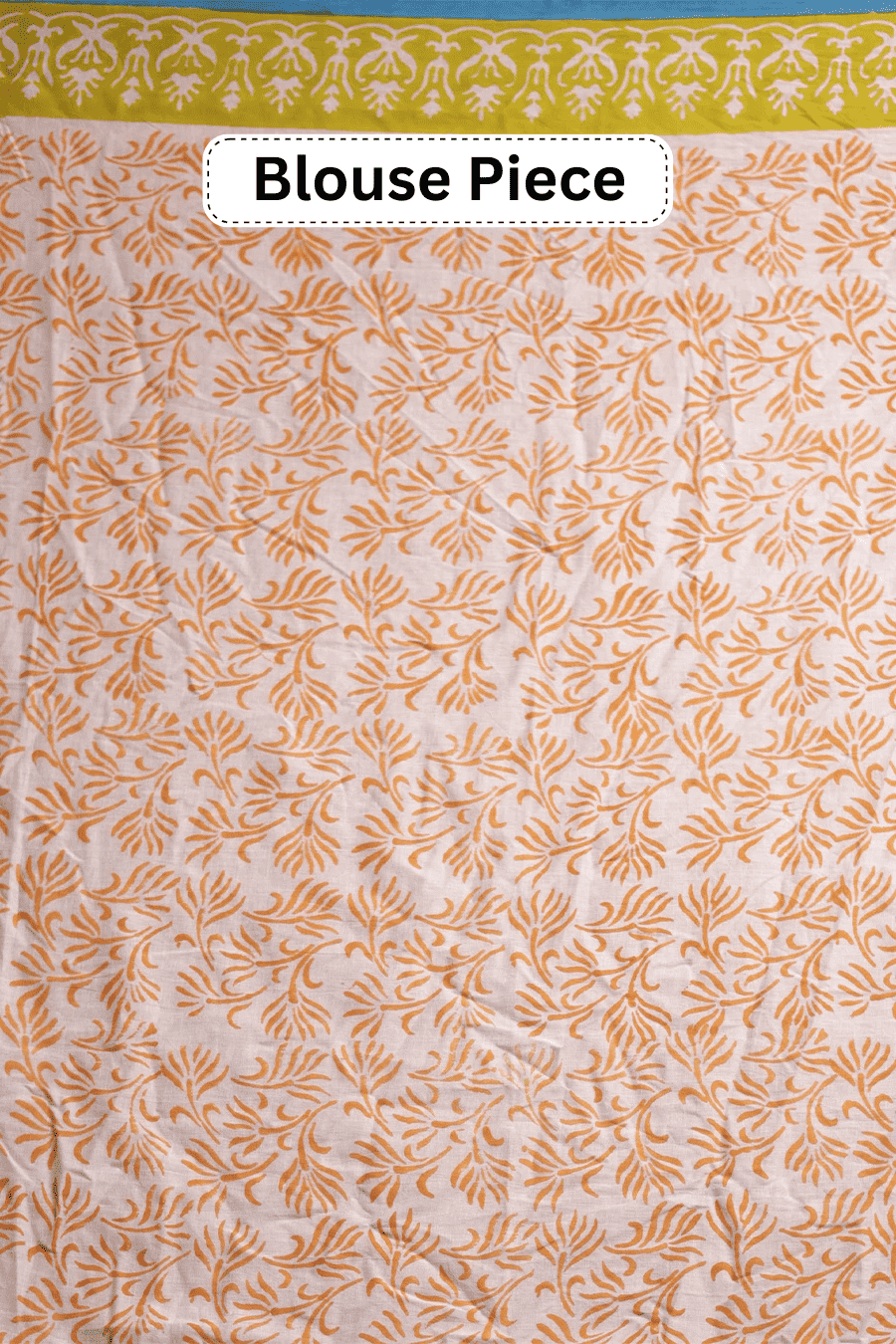 Vintage Mood - Cream Hand Block Printed Mulmul Cotton Saree MeMaana