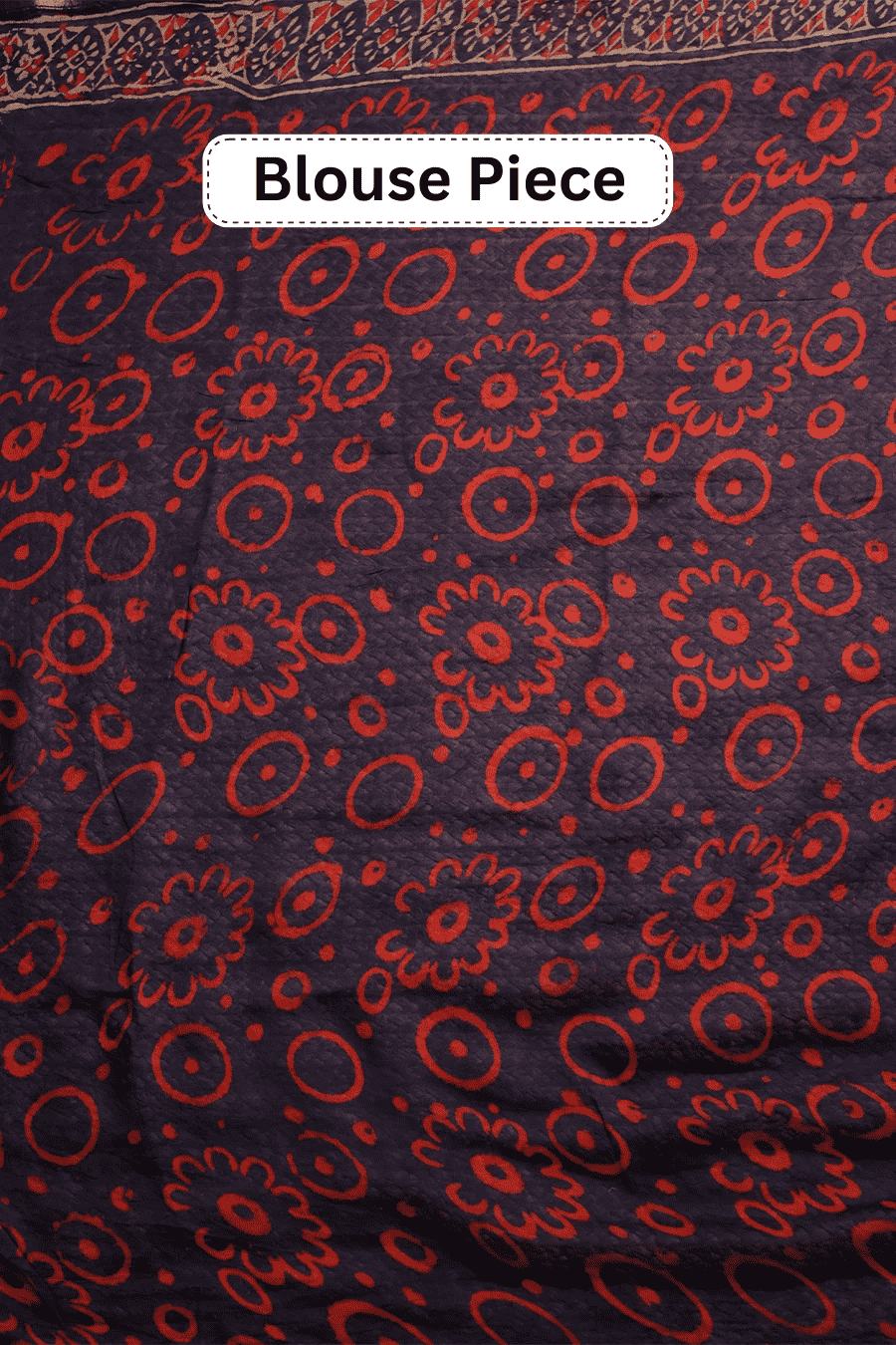 Luxe Loom - Navy Blue Hand Block Printed Chanderi Silk Saree MeMaana