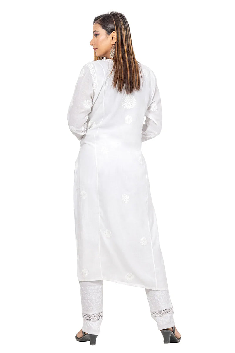 Fabnuma Handcrafted Chikankari Rayon Cotton Kurti - Fabnuma