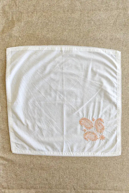 Fabnuma Handcrafted White Chikankari Cotton Face Napkins - Fabnuma