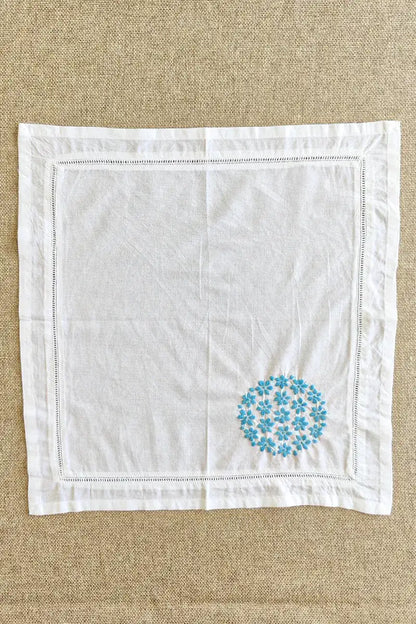 Fabnuma Handcrafted White Chikankari Cotton Face Napkins - Fabnuma