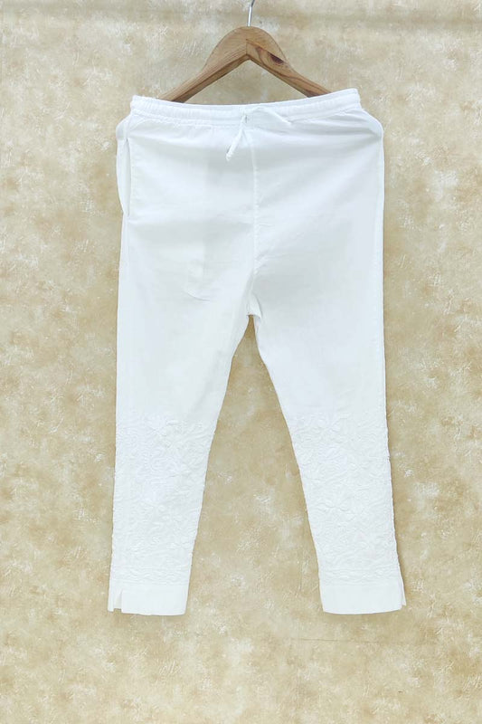 Fabnuma Handcrafted White Chikankari Pant - Fabnuma