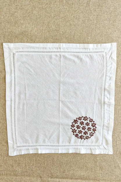Fabnuma Handcrafted White Chikankari Cotton Face Napkins - Fabnuma