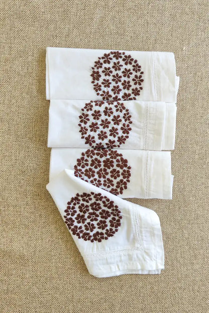 Fabnuma Handcrafted White Chikankari Cotton Face Napkins - Fabnuma