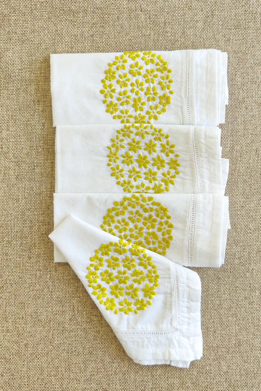 Fabnuma Handcrafted White Chikankari Cotton Face Napkins - Fabnuma