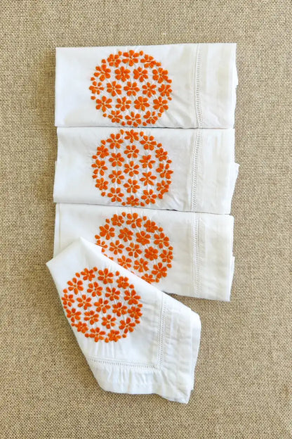 Fabnuma Handcrafted White Chikankari Cotton Face Napkins - Fabnuma