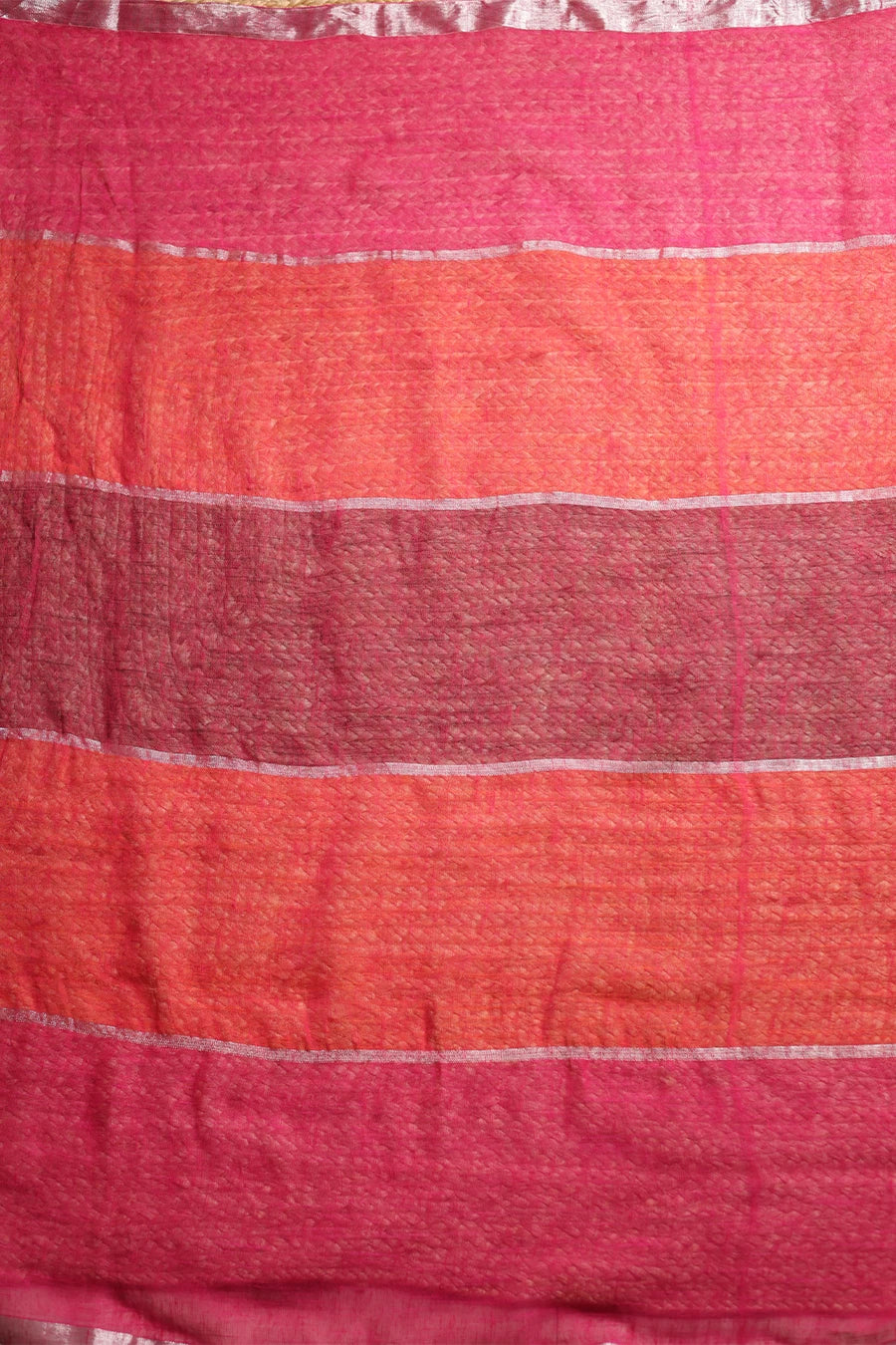Vibrant Pink & Orange Handloom Saree with Contemporary Styling MeMaana