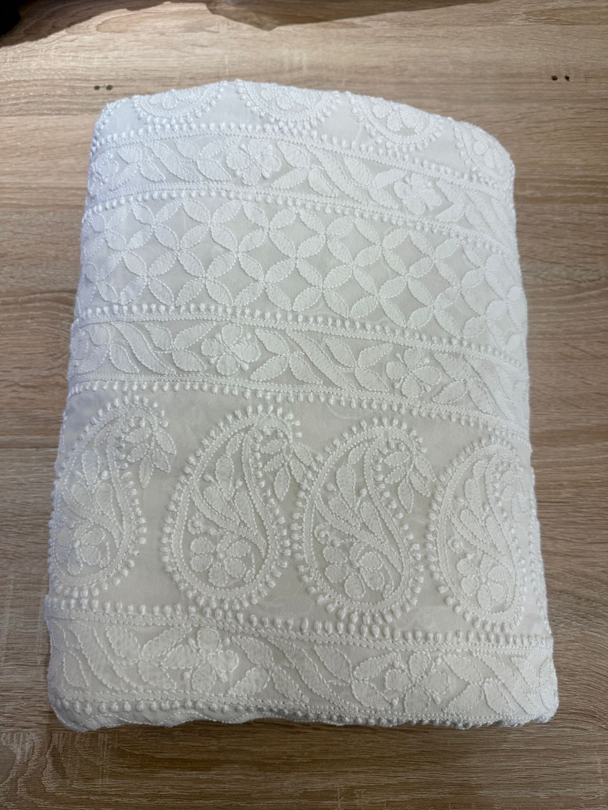 White Colour Pure Georgette Chikankari Saree MeMaana